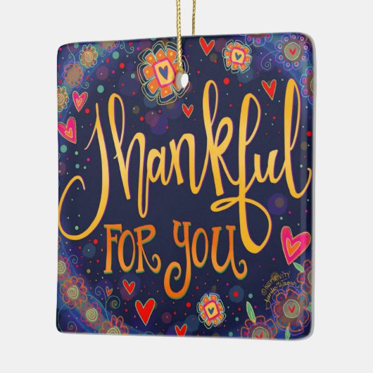 あなたにとって「インスピレーション」は感謝 セラミックオーナメント (左)