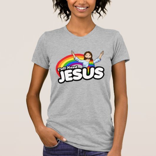 あなたにはイエスが必要 - レインボー・イエス Tシャツ (正面)