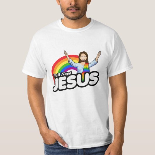 あなたにはイエスが必要 - レインボー・イエス Tシャツ (正面)