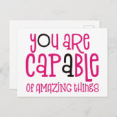 あなたには素晴らしいことがたくさんできる ポジティブ ホワイト ポストカード (正面/裏面)