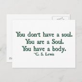 あなたには魂がないわけではない、あなたは魂そのものだ ポストカード (正面/裏面)