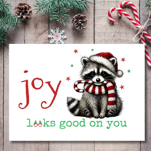 あなたにぴったりの楽しいクリスマス ラクーン シーズンカード