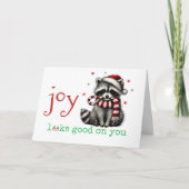 あなたにぴったりの楽しいクリスマス ラクーン シーズンカード (正面)