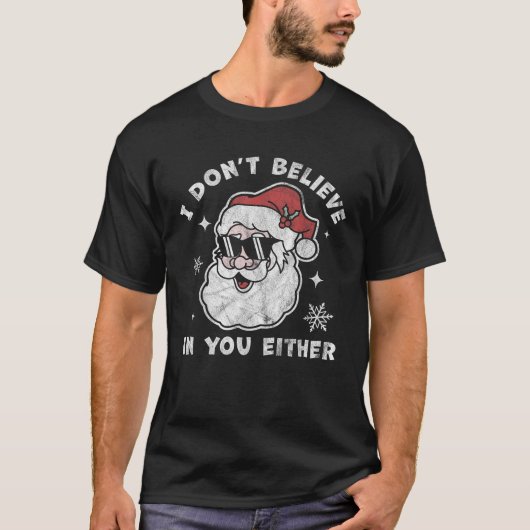 あなたにも嘘つきの烙印を押すわ サンタクロース クリスマスの面白グッズ Tシャツ (正面)