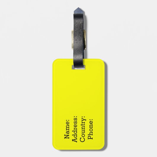 あなたによってが私の所有者のように見えないおもしろいな黄色 ラゲッジタグ (裏面縦)