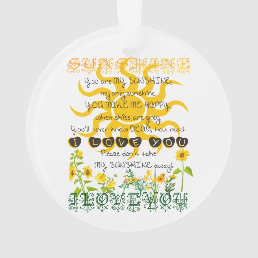 あなたによってが私の日光である名前を加えて下さい オーナメント (裏面)