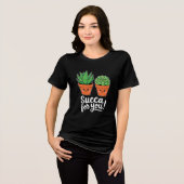 あなたにゾッコン – かわいい多肉植物のダジャレ トライブレンドTシャツ (正面全面)