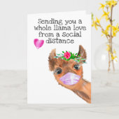 あなたにフルのラマの愛を送ります　ソーシャルディスタンス カード (黄色い花)