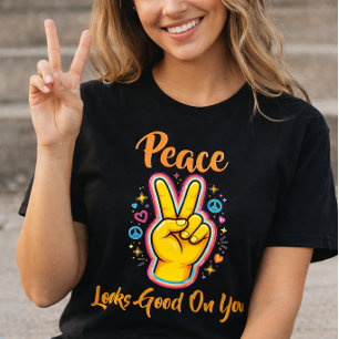 あなたに似合う平和 – ポジティブな気分をくれるグラフィック Tシャツ