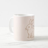 あなたに夢中なうさぎのスケッチ(ほんのりピンク) コーヒーマグカップ (正面左)