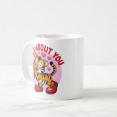 あなたに夢中なトラのキスが面白い コーヒーマグカップ (正面左)