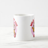 あなたに夢中なトラのキスが面白い コーヒーマグカップ (中央)