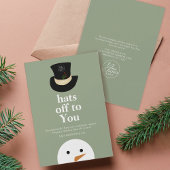 あなたに帽子を脱ぐ　スノーマン　セージグリーンカンパニー ロゴ シーズンカード