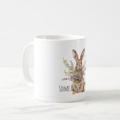 あなたに恋するウサギ 花柄 コーヒーマグカップ (正面左)
