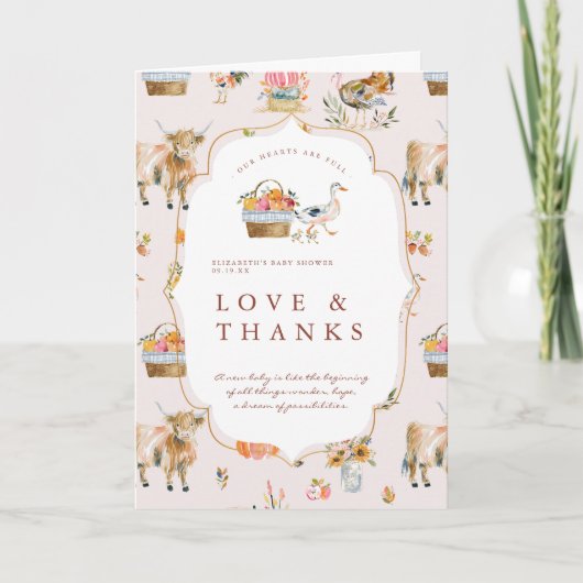 あなたに感謝してる | 秋のベイビーシャワー サンキューカード (正面)