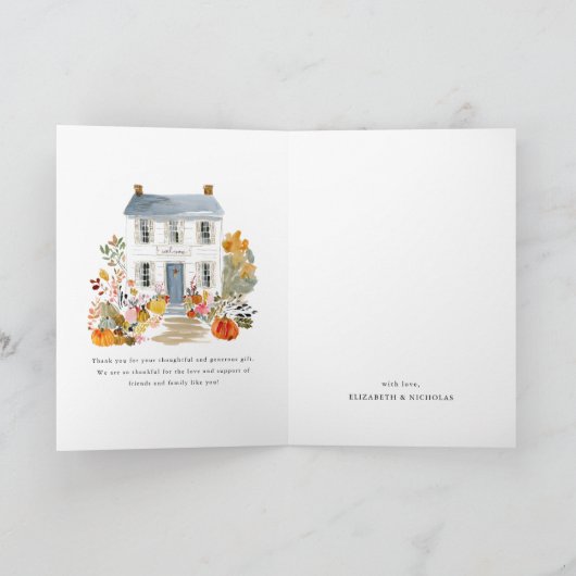 あなたに感謝してる | 秋のベイビーシャワー サンキューカード (内部)