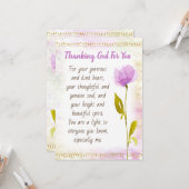 あなたに感謝を捧げる友情の挨拶 カード (正面/裏面インサイチュ)