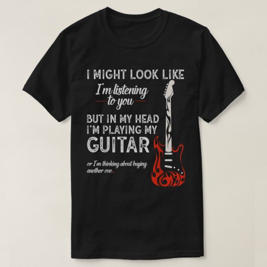 あなたに聞いているように見えるかもギター Tシャツ (デザイン正面)