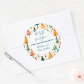 あなたに贈り物 | 水彩松の木クリスマス ラウンドシール (封筒)