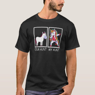 あなたのおばさん私のおばさん 馬とユニコーンの面白いTシャツ n用 Tシャツ