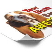 あなたのおもしろいお尻はBasset Houndの素晴らしポスターを匂わせる ポスター (角)