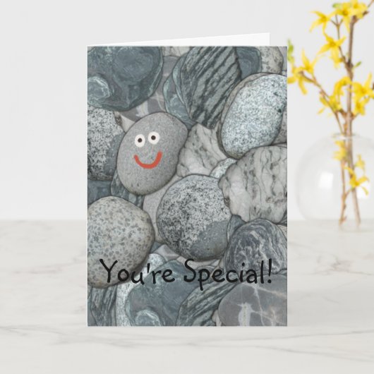 あなたのおもしろいなあなたは特別な考えること石カード カード (黄色い花)