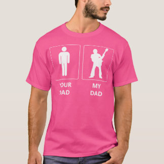 あなたのおもしろいパパvs私のパパのシャツ。ギターミュージシャン tシャツ
