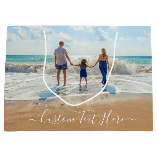 あなたのお写真とテキストが入ったオリジナルギフトバッグ ラージペーパーバッグ (正面)