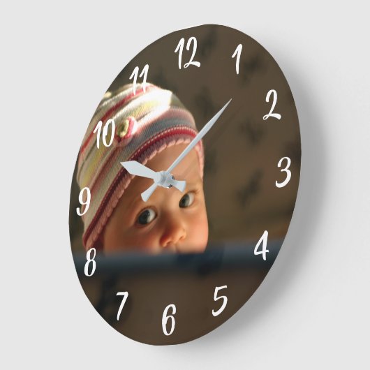 あなたのお写真の記念品 ラージ壁時計 (傾斜)