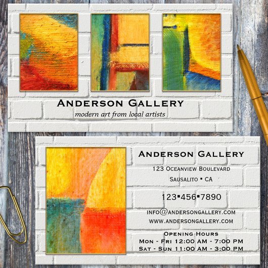 あなたのお写真4枚 白レンガ壁 ポートフォリオ 名刺