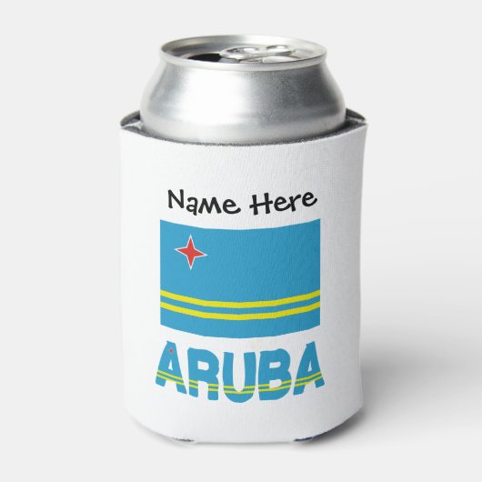 あなたのお名前とアルバの国旗 缶クーラー (缶正面)