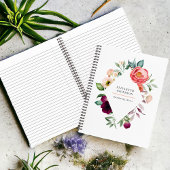 あなたのお名前を添えた、素朴なボヘミアンフラワーの水彩画 ノートブック