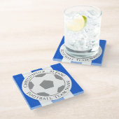 あなたのお名前＋サッカーチーム名のグラスコースター ガラスコースター (アングル)