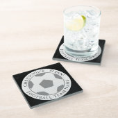 あなたのお名前＋サッカーチーム名のグラスコースター ガラスコースター (アングル)