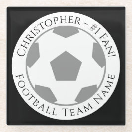 あなたのお名前＋サッカーチーム名のグラスコースター ガラスコースター