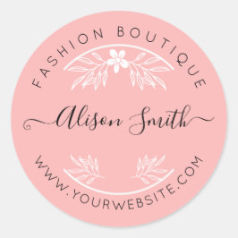 あなたのお店のための繊細なピンクのステッカー ラウンドシール