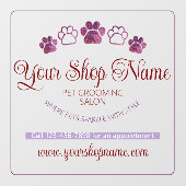 あなたのお店の名前 ペットサロン ビジネスフロント ウィンドウサイン (シート)