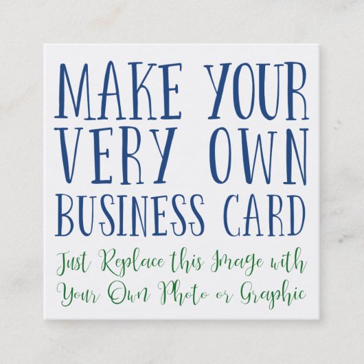 あなたのお気に入りのなイメージを加えそして背部を個人化して下さい スクエア名刺 (正面)