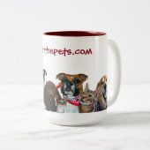 あなたのお気に入りのなペット写真/メッセージのマグを加えて下さい ツートーンマグカップ (正面右)