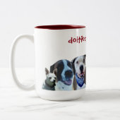 あなたのお気に入りのなペット写真/メッセージのマグを加えて下さい ツートーンマグカップ (左)