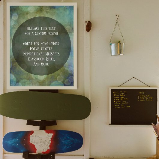 あなたのお気に入りの引用文の明るい金ゴールドのブグランジ泡音 ポスター