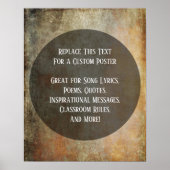 あなたのお気に入りの引用文はRust & Brown グランジ ポスター (正面)