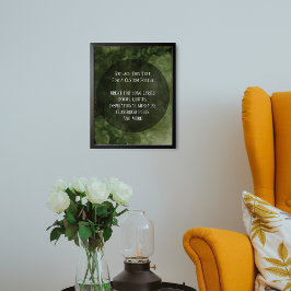 あなたのお気に入りの引用文ダークグリーンのグレンジーな泡 ポスター