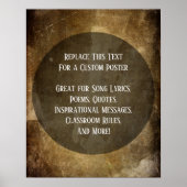 あなたのお気に入りの引用文ブラウンが擦りグランジ傷 ポスター (正面)