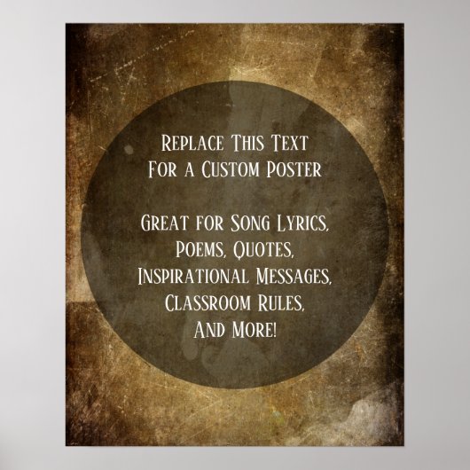 あなたのお気に入りの引用文ブラウンが擦りグランジ傷 ポスター (正面)