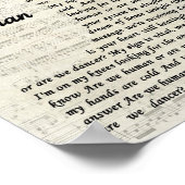 あなたのお気に入りの歌の歌詞と音楽は壁に作られた ポスター (角)