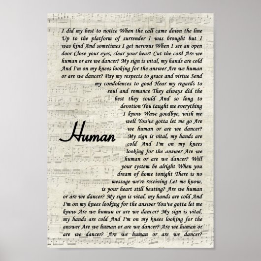 あなたのお気に入りの歌の歌詞と音楽は壁に作られた ポスター (正面)