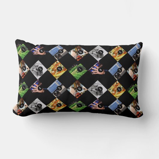 あなたのお気に入りの種類の1つを作るために6枚の写真 ランバークッション (正面)