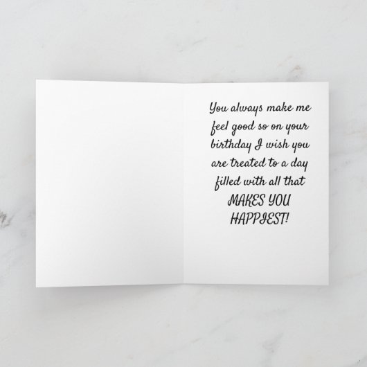 **あなたのお気に入りの誕生日の私の「ヘアドレス」 カード (内部)