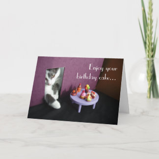 あなたのお誕生日ケーキを…楽しんで下さい カード